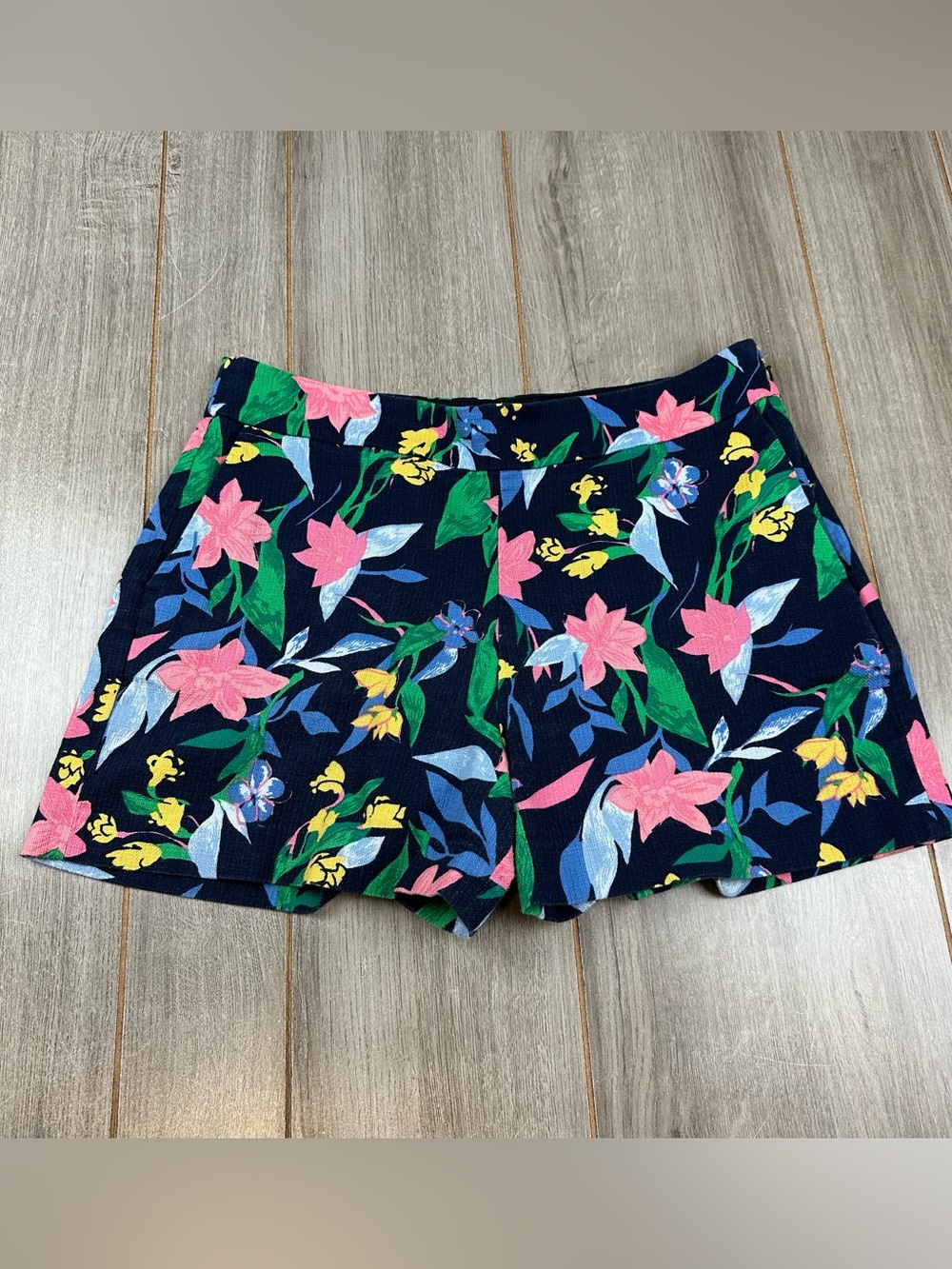 J.Crew Floral basketweave short W/ side zip Womens 12